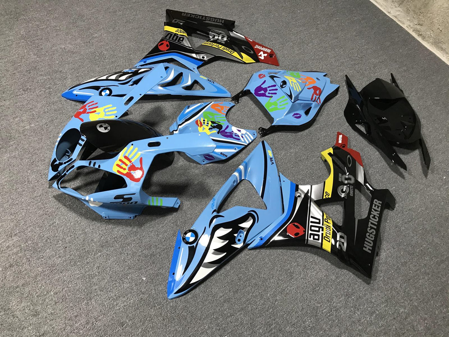 BMW S1000RR 09-14 Fairing Kit - Sky Blue Sponsor Livery
