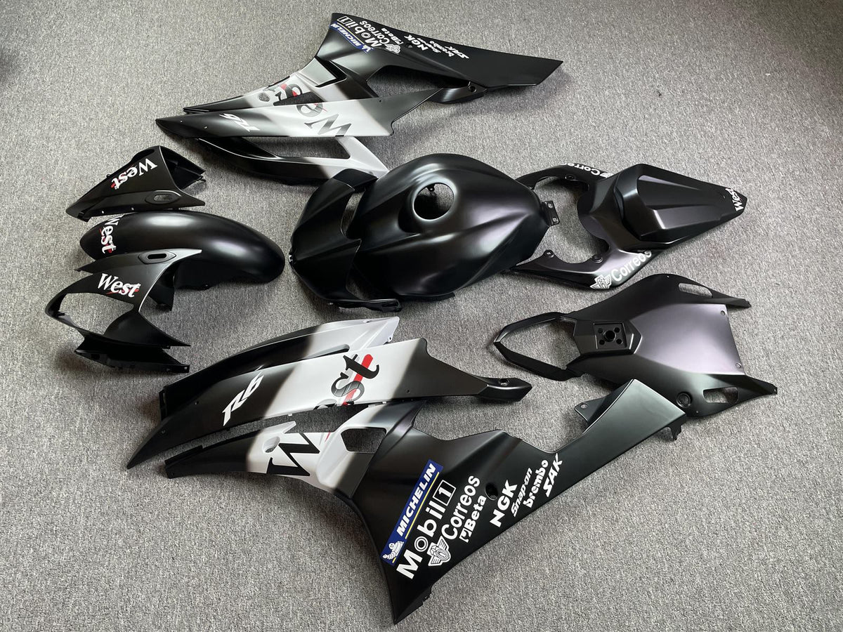 YAMAHA YZF R6 06-07 Fairing Kit - Black & White Sponsor Livery