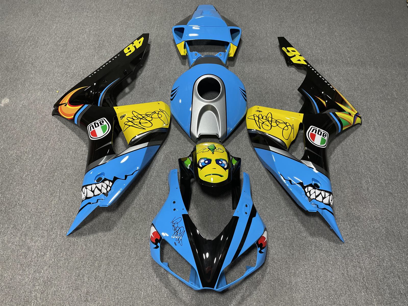HONDA CBR1000RR 06-07 Fairing Kit - Sky Blue & Yellow Race