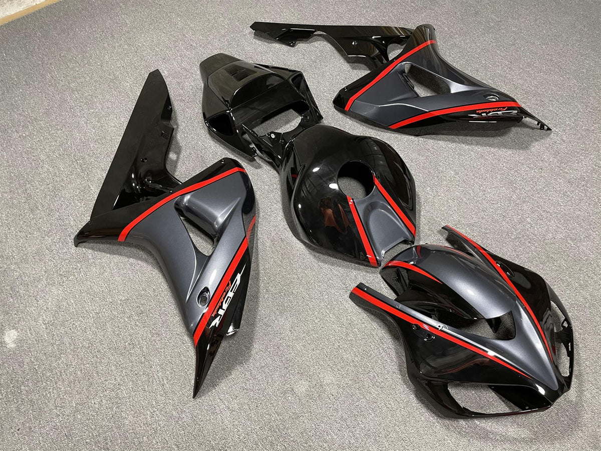HONDA CBR1000RR 06-07 Fairing Kit - Black & Grey with Red Line