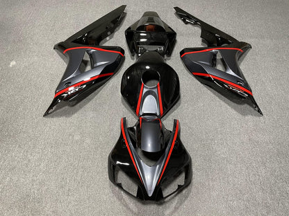 HONDA CBR1000RR 06-07 Fairing Kit - Black & Grey with Red Line