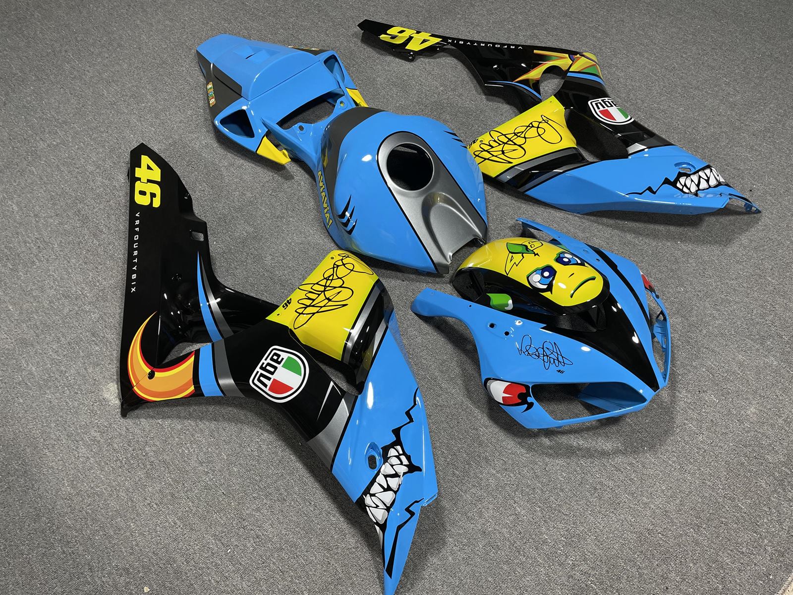 HONDA CBR1000RR 06-07 Fairing Kit - Sky Blue & Yellow Sponsor Livery