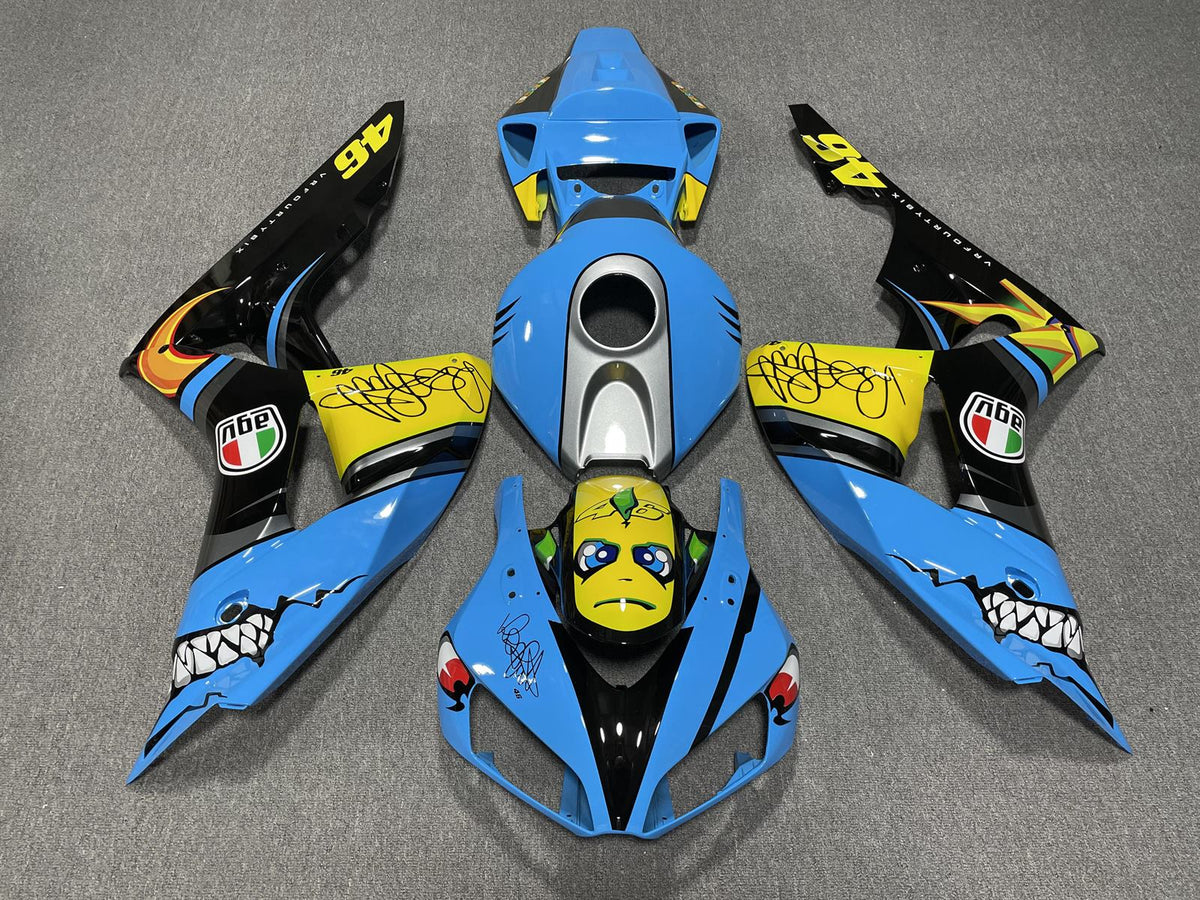 HONDA CBR1000RR 06-07 Fairing Kit - Sky Blue & Yellow Sponsor Livery