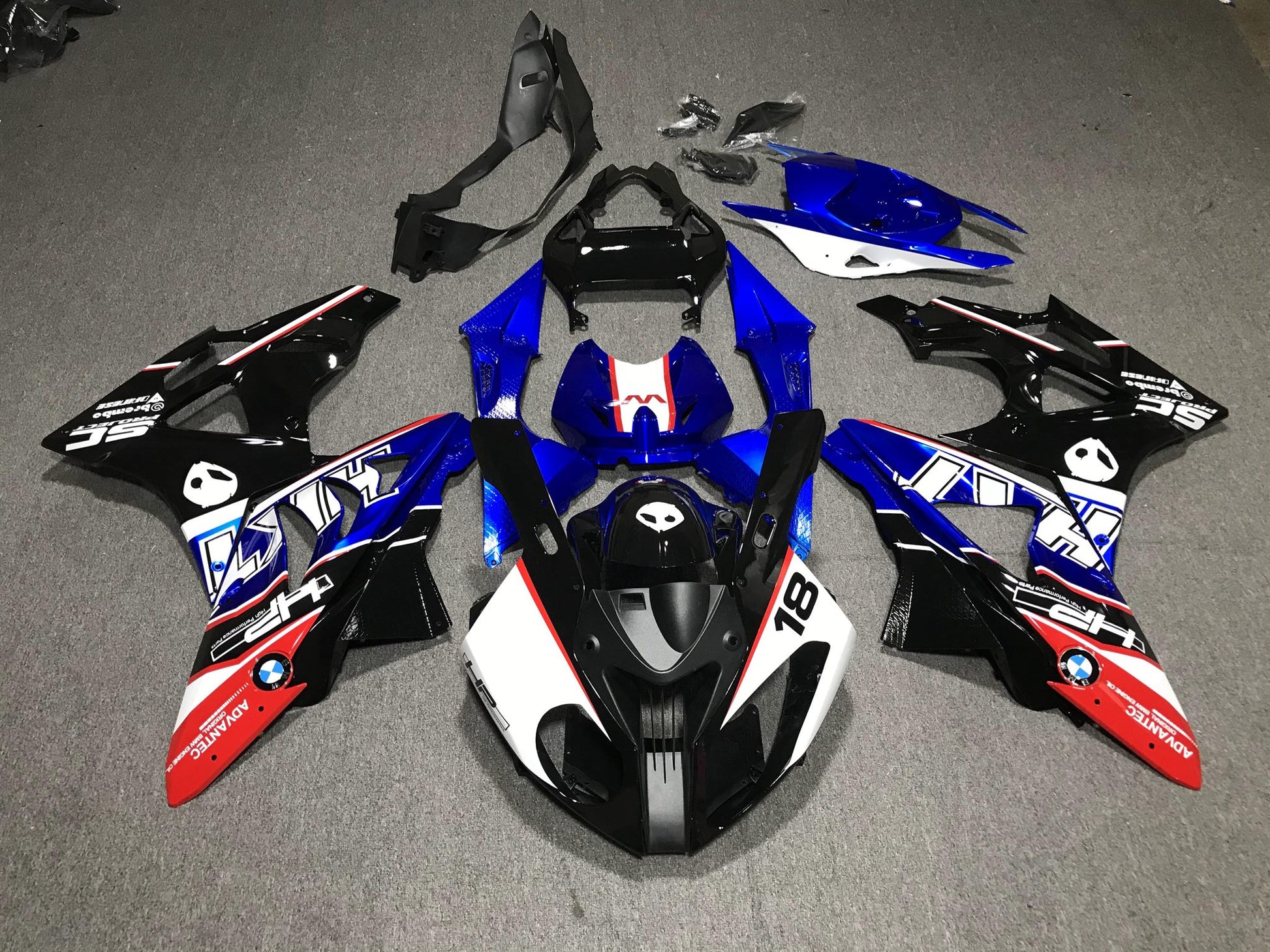 BMW S1000RR 09-14 fairing kit in Blue & White Race