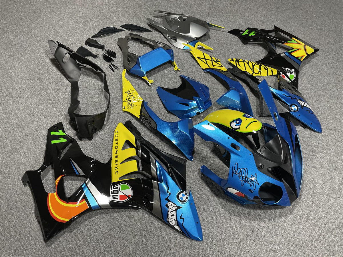 BMW S1000RR 09-14 Fairing Kit - Blue & Yellow Race