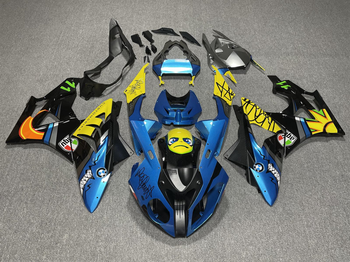 BMW S1000RR 09-14 Fairing Kit - Blue & Yellow Race