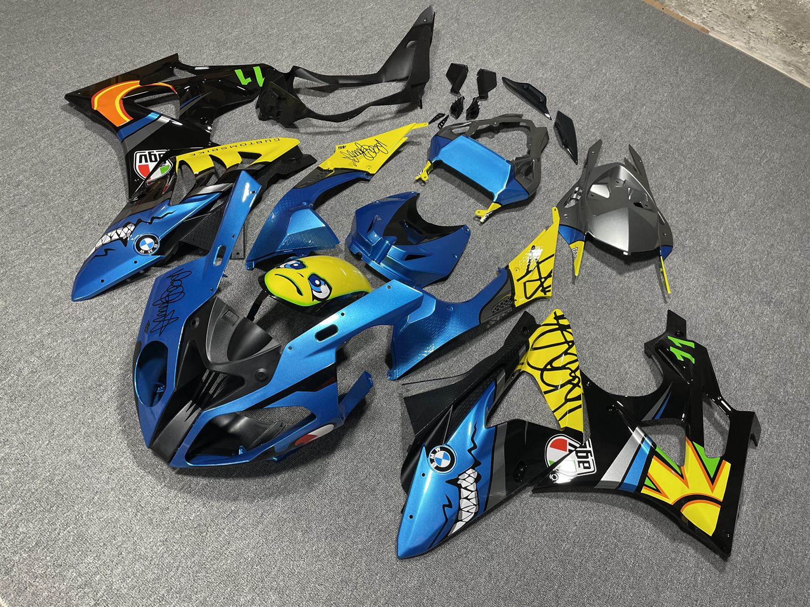 BMW S1000RR 09-14 Fairing Kit - Blue & Yellow Race