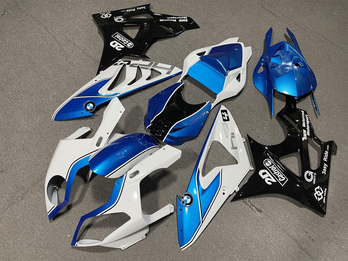 BMW S1000RR 09-14 Fairing Kit - Motorsport Blue & White