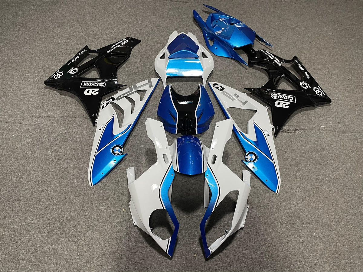 BMW S1000RR 09-14 Fairing Kit - Motorsport Blue & White