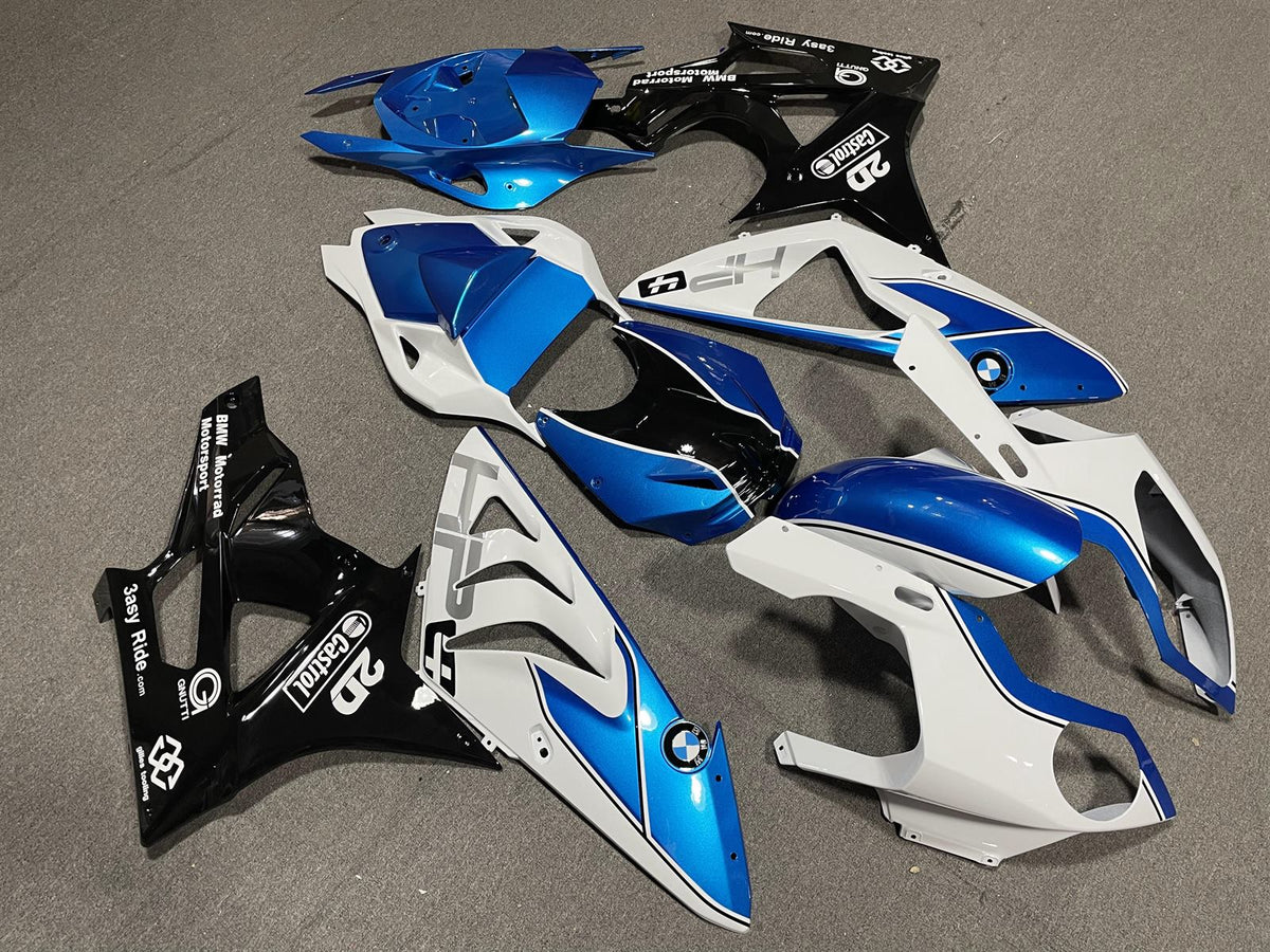 BMW S1000RR 09-14 Fairing Kit - Motorsport Blue & White