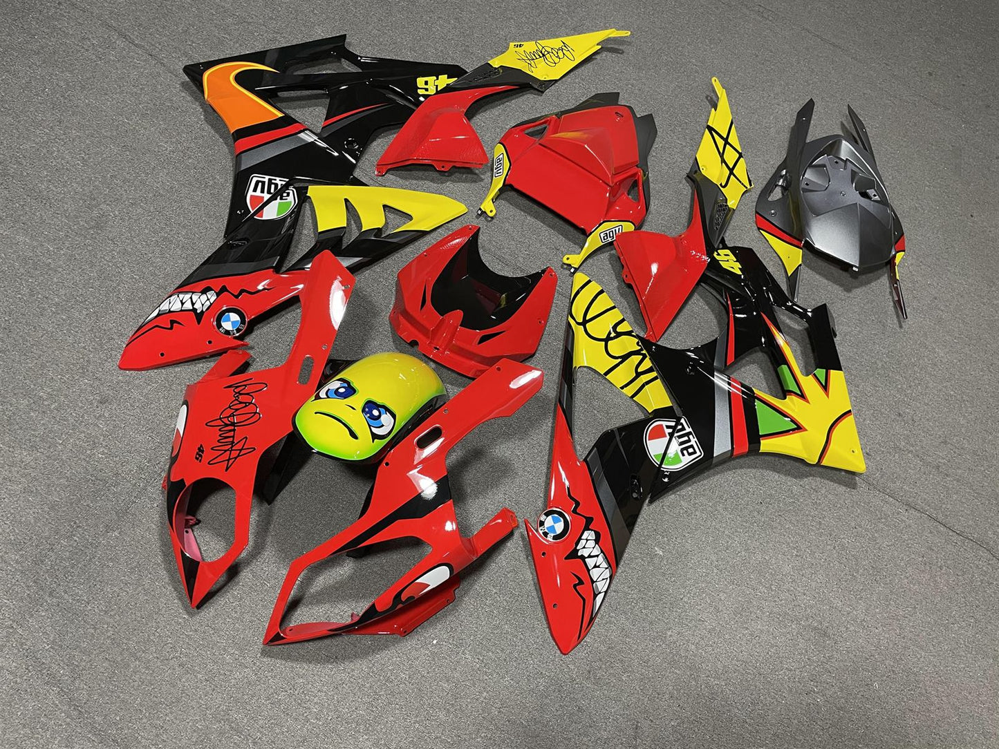 BMW S1000RR 09-14 Fairing Kit - Red & Yellow Race