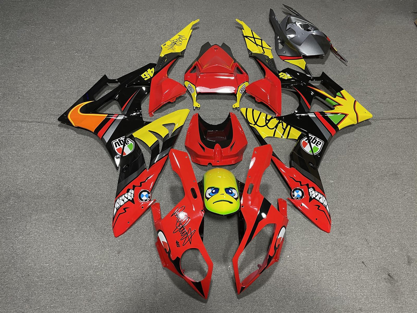 BMW S1000RR 09-14 Fairing Kit - Red & Yellow Race
