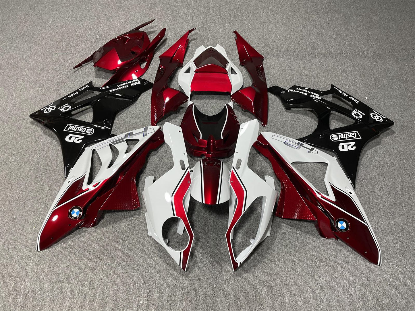 BMW S1000RR 09-14 Fairing Kit - Burgundy & White