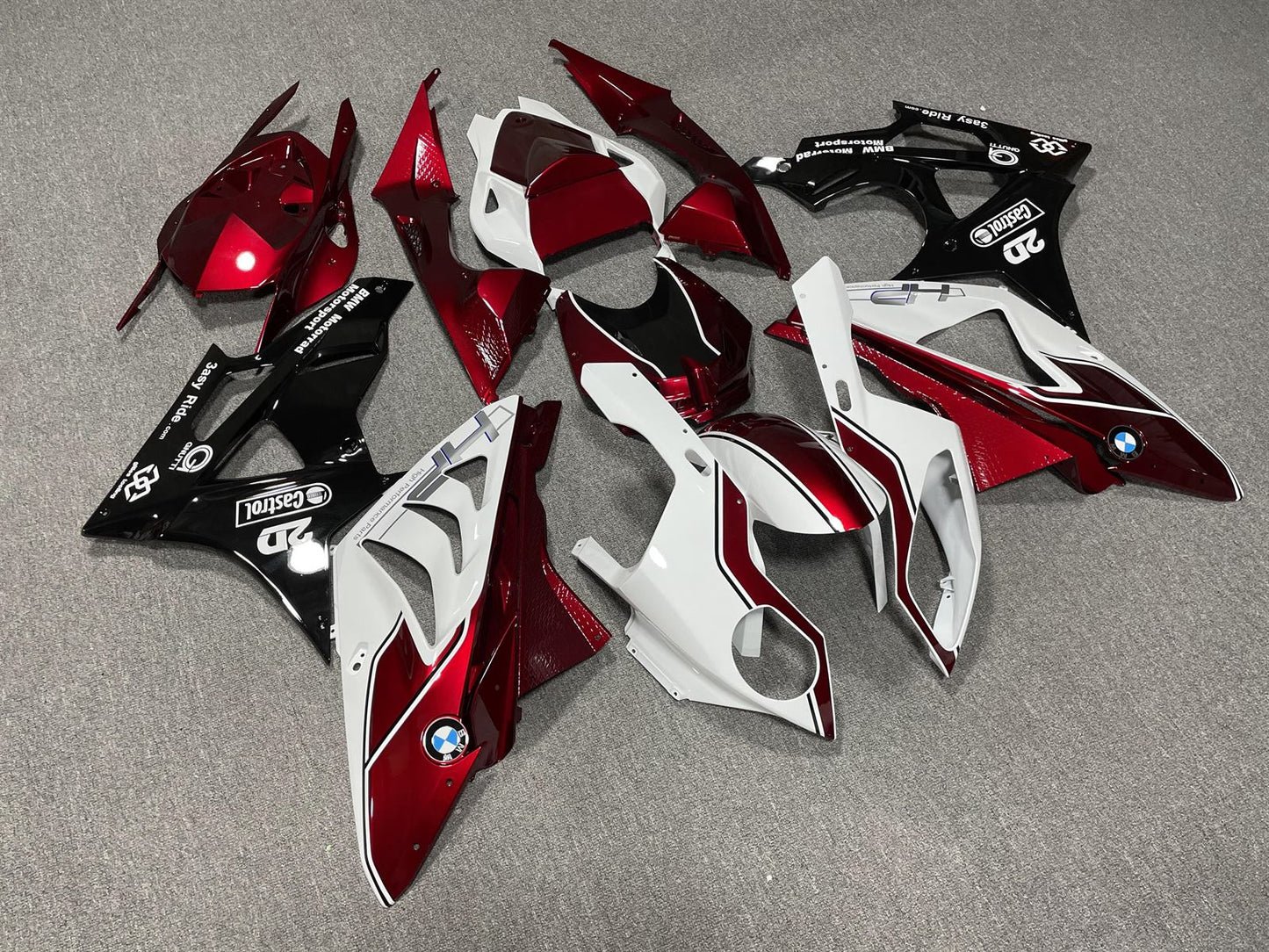 BMW S1000RR 09-14 Fairing Kit - Burgundy & White