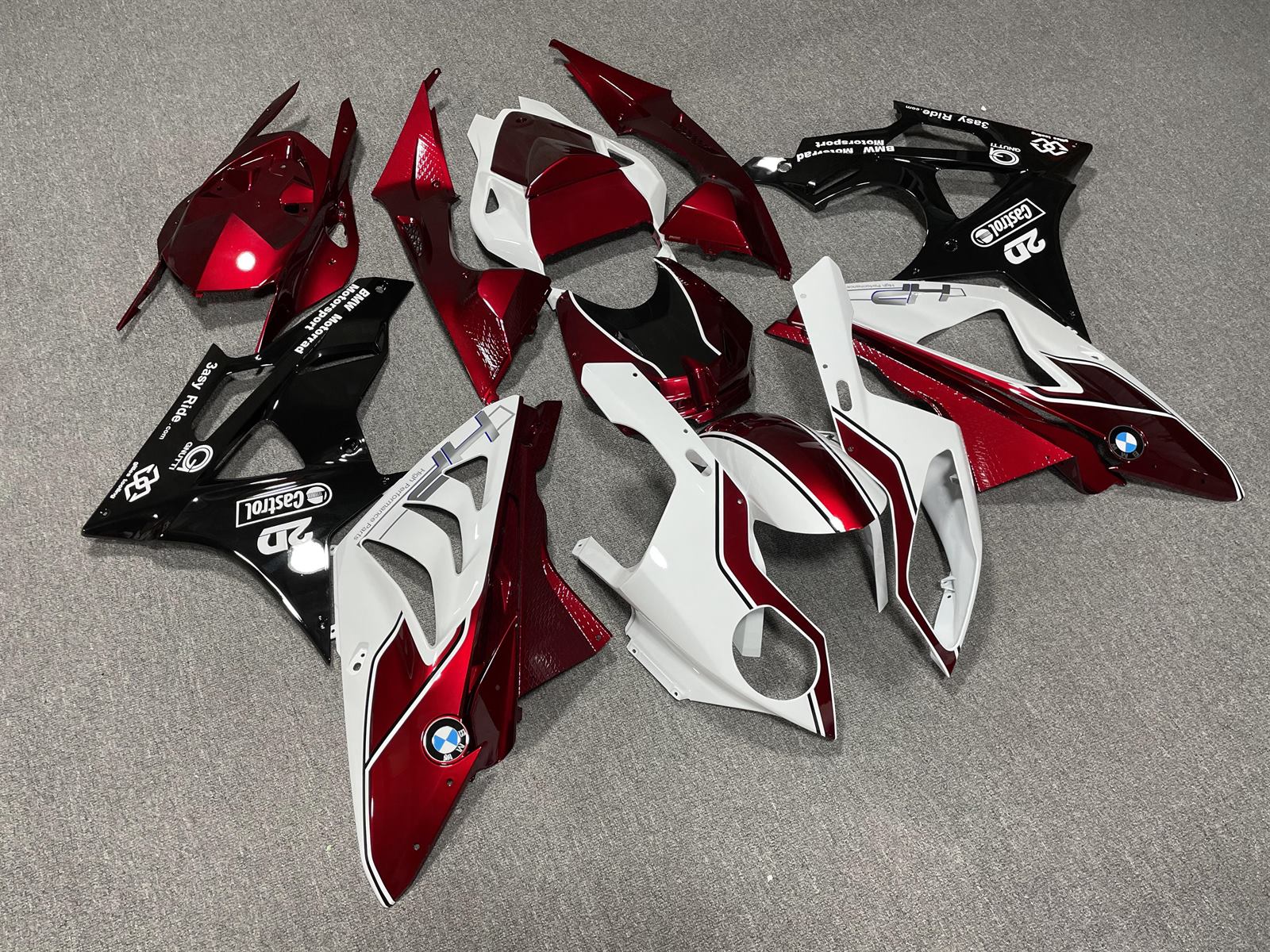 BMW S1000RR 09-14 Fairing Kit - Burgundy & White