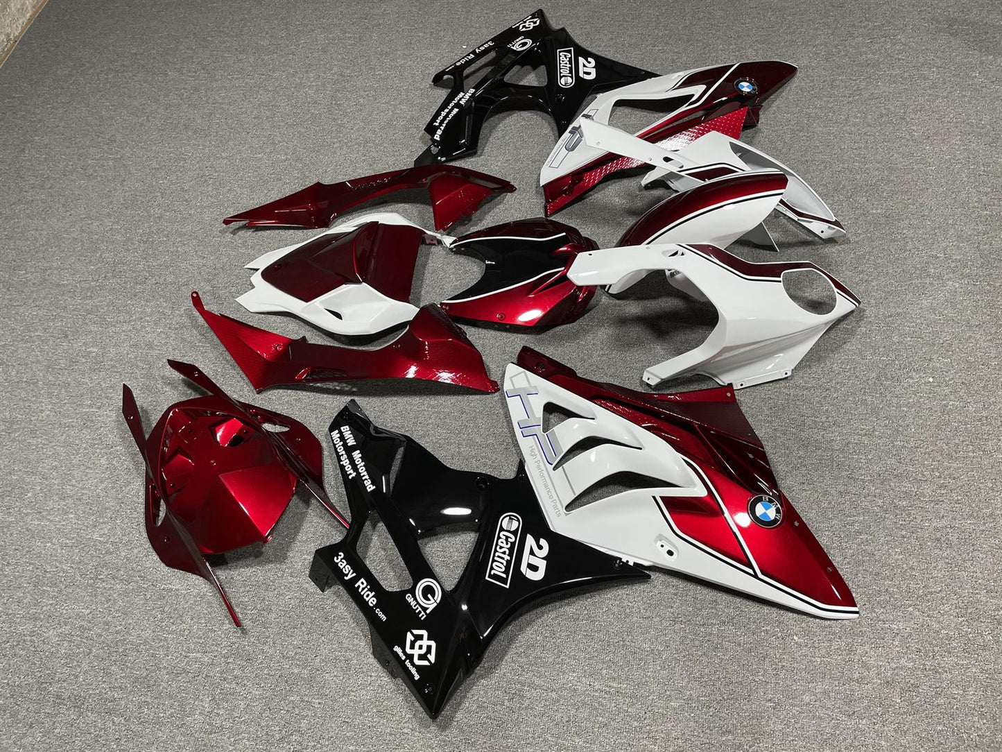BMW S1000RR 09-14 Fairing Kit - Burgundy & White