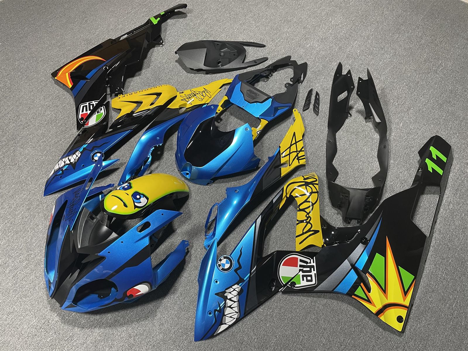 BMW S1000RR 2015-16 Fairing Kit - Blue & Yellow Race