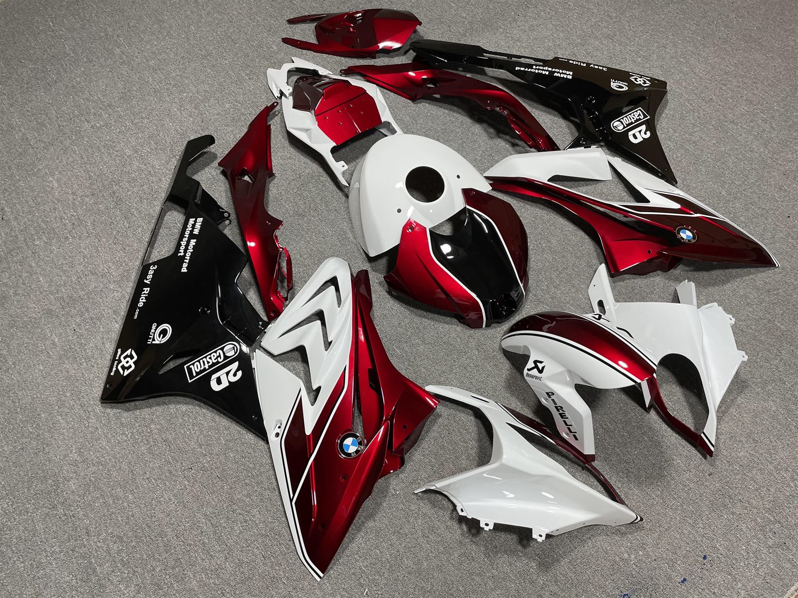 BMW S1000RR 2015-16 Fairing Kit - Burgundy White & Black