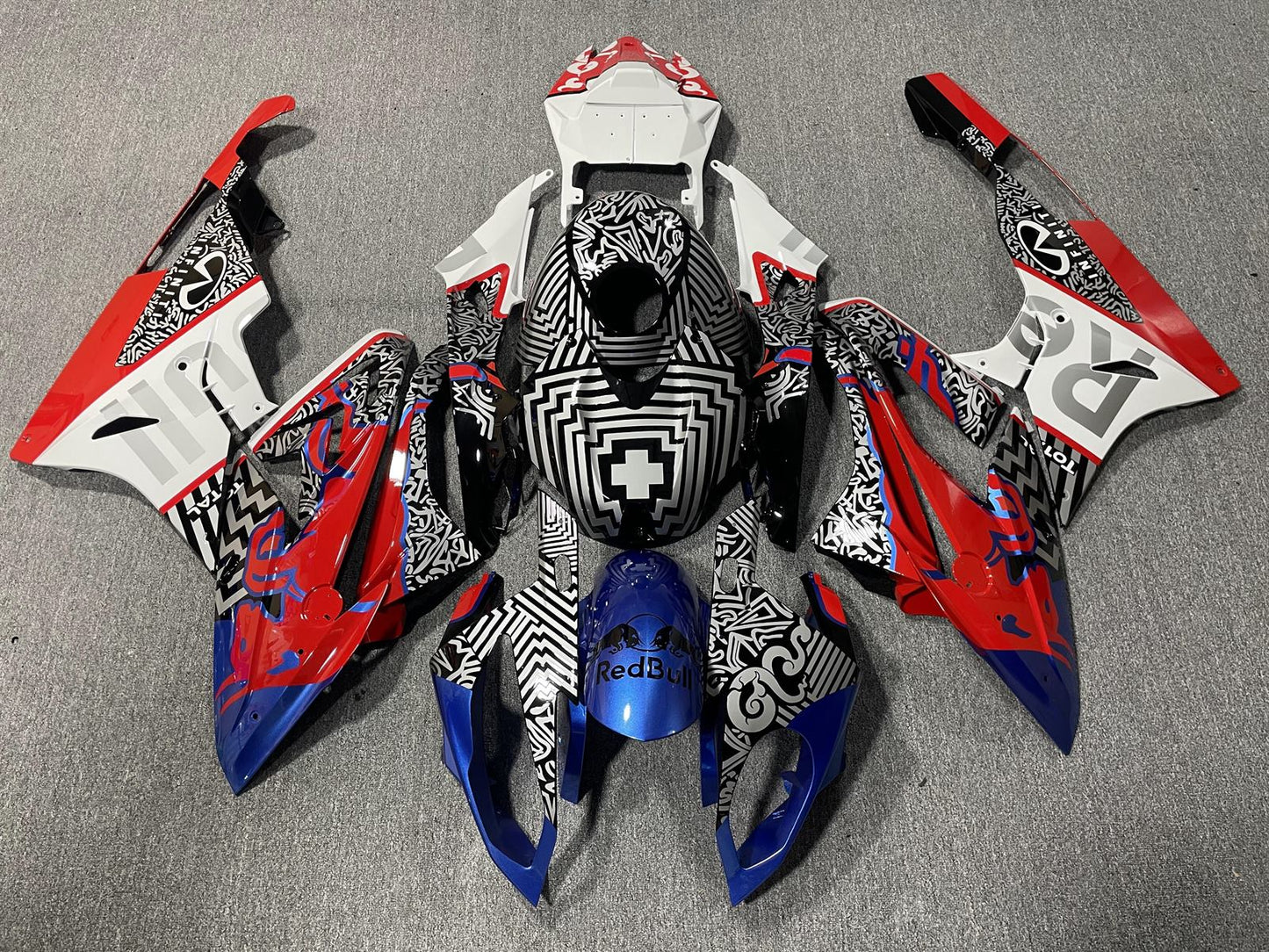 BMW S1000RR 2015-16 Fairing Kit - Monochrome Print & Blue