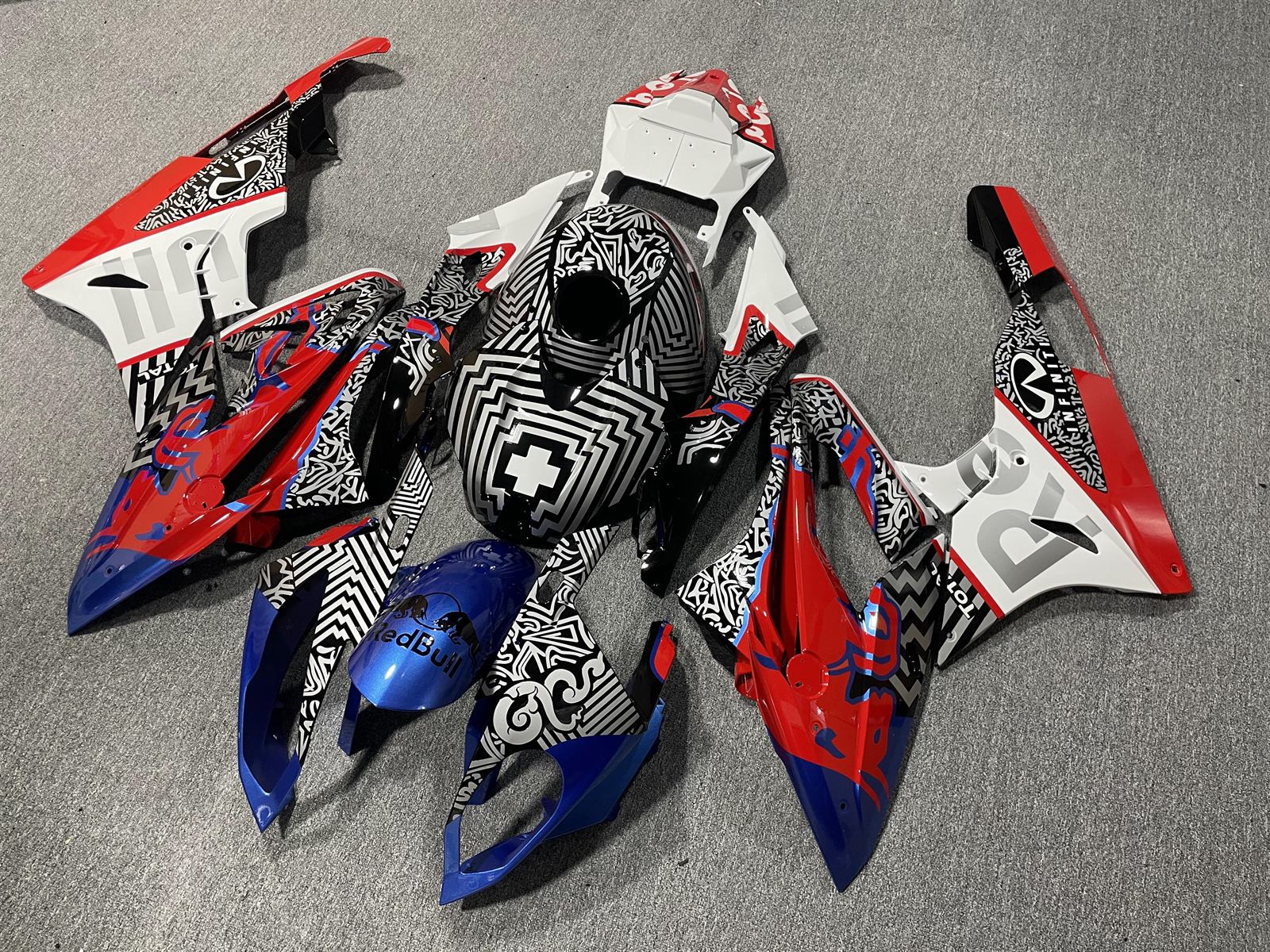 BMW S1000RR 2015-16 Fairing Kit - Monochrome Print & Blue