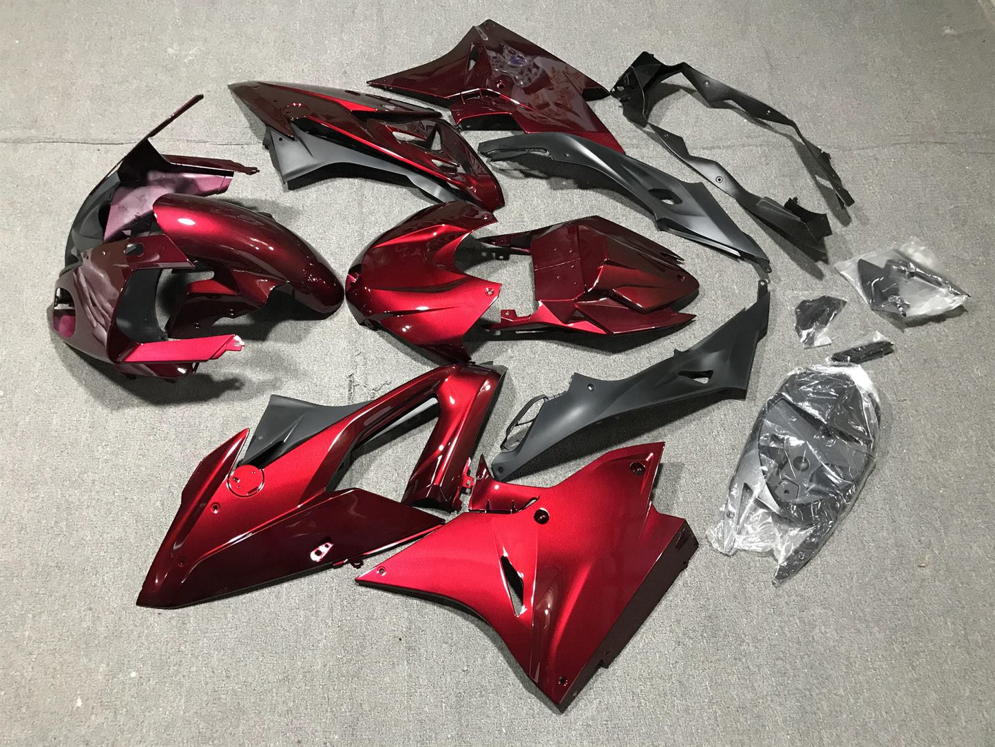 BMW S1000RR 2017-18 Fairing Kit - Candy Burgundy & Grey
