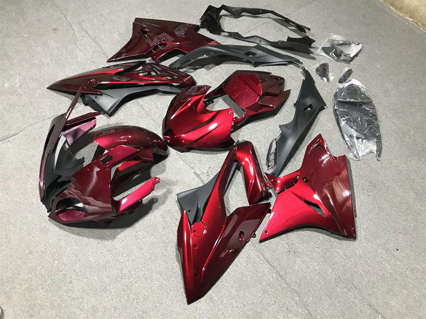 BMW S1000RR 2017-18 Fairing Kit - Candy Burgundy & Grey