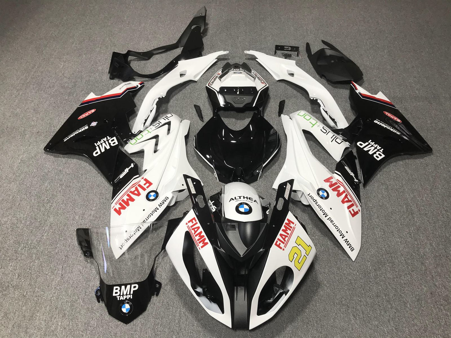 BMW S1000RR 2017-18 Fairing Kit - White & Black Sponsor Livery