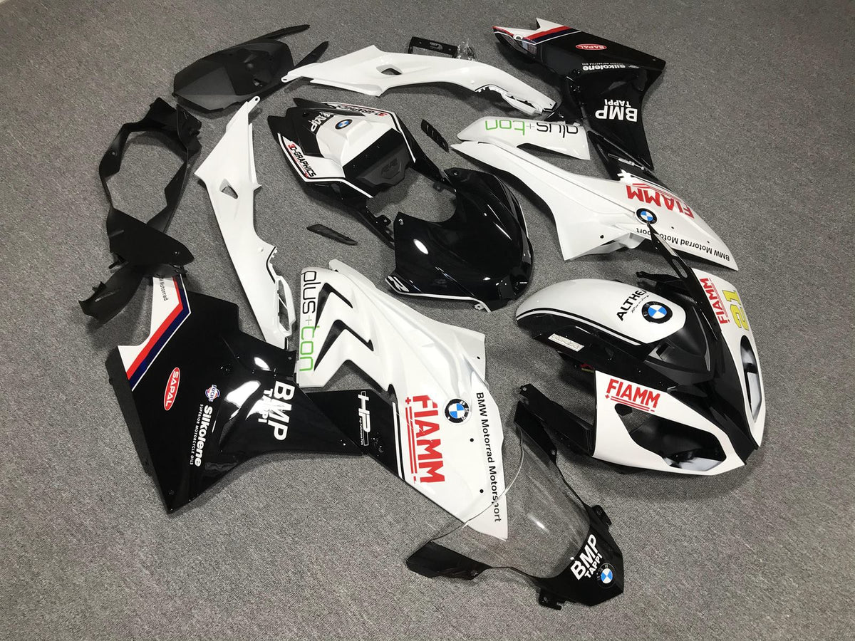 BMW S1000RR 2017-18 Fairing Kit - White & Black Sponsor Livery