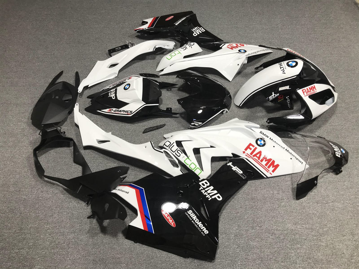 BMW S1000RR 2017-18 Fairing Kit - White & Black Sponsor Livery