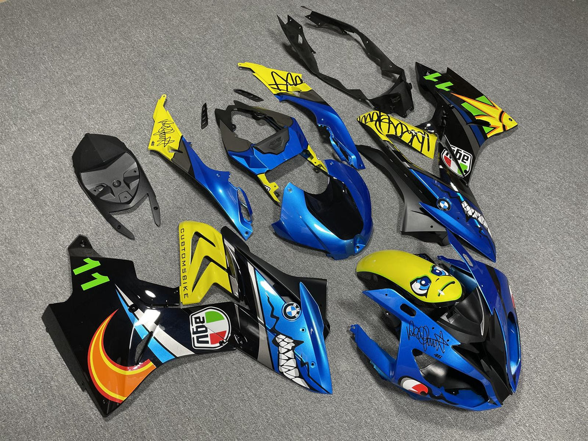 BMW S1000RR 2017-18 Fairing Kit - Blue & Yellow Race