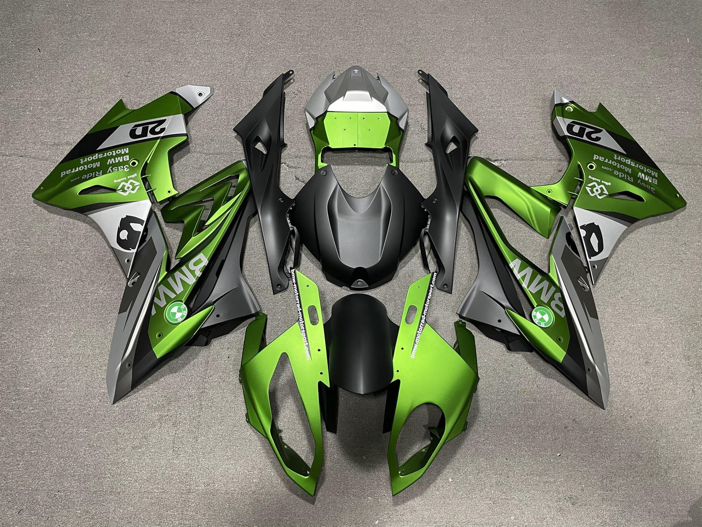 BMW S1000RR 2017-18 Fairing Kit - Green & Grey