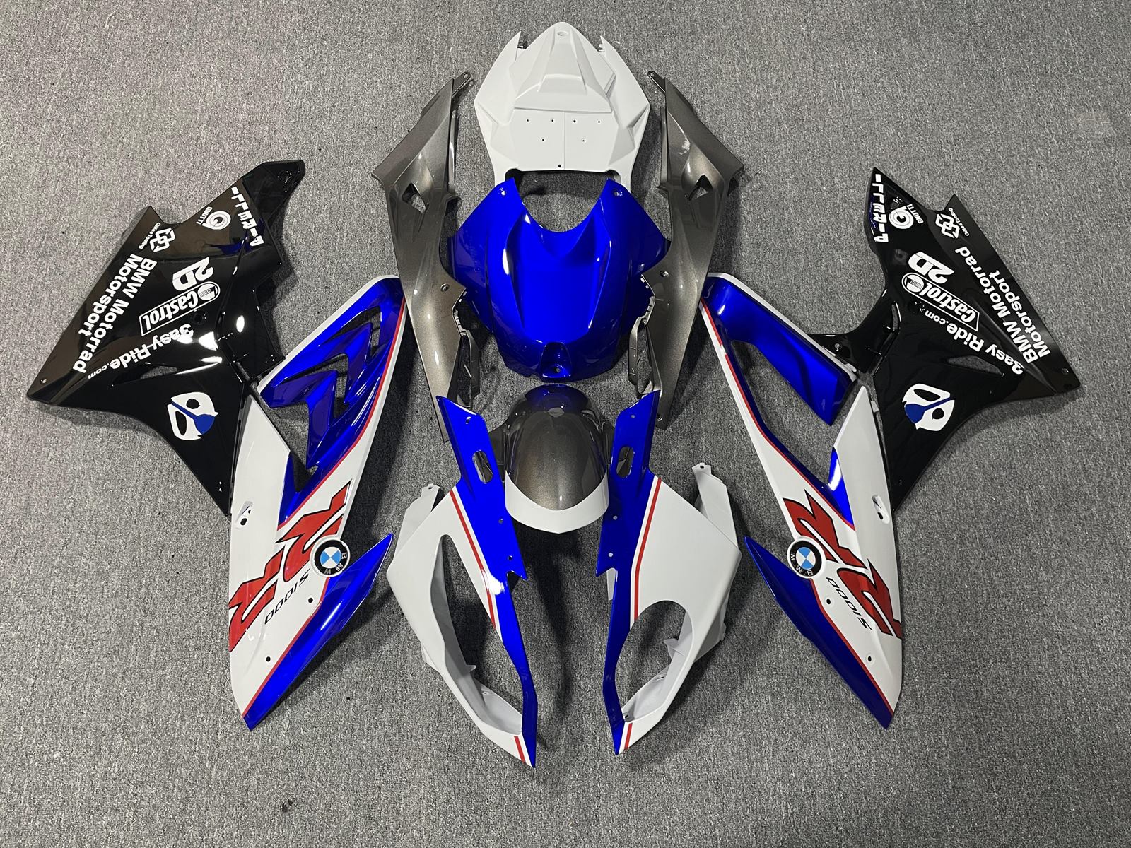 BMW S1000RR 2017-18 Fairing Kit - Motorsport Blue White & Grey