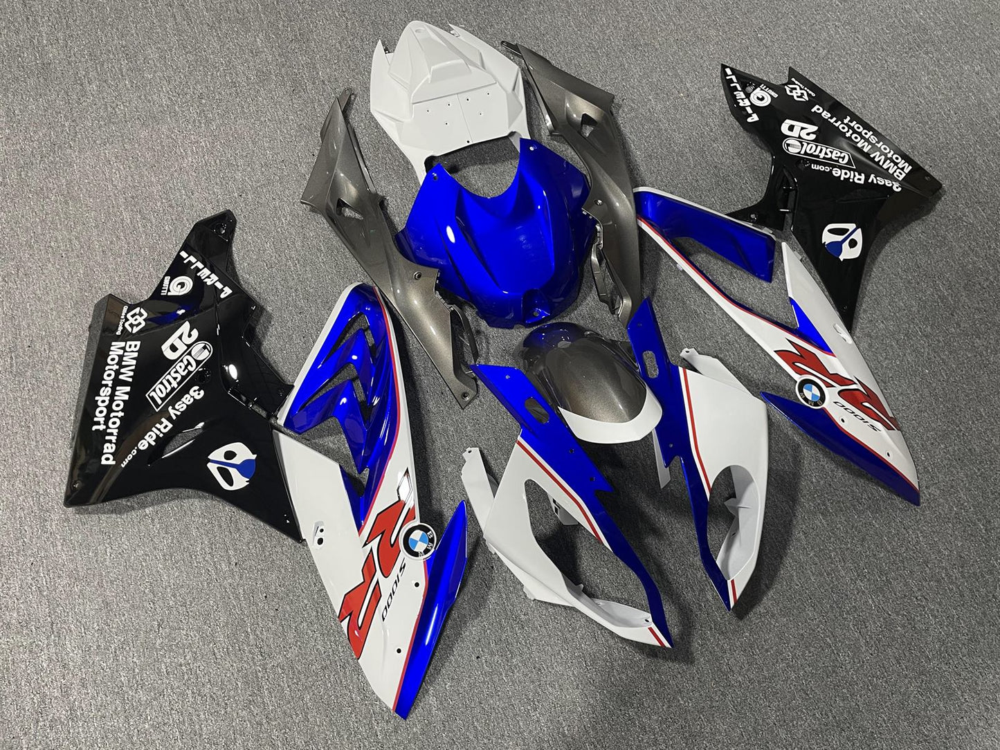 BMW S1000RR 2017-18 Fairing Kit - Motorsport Blue White & Grey
