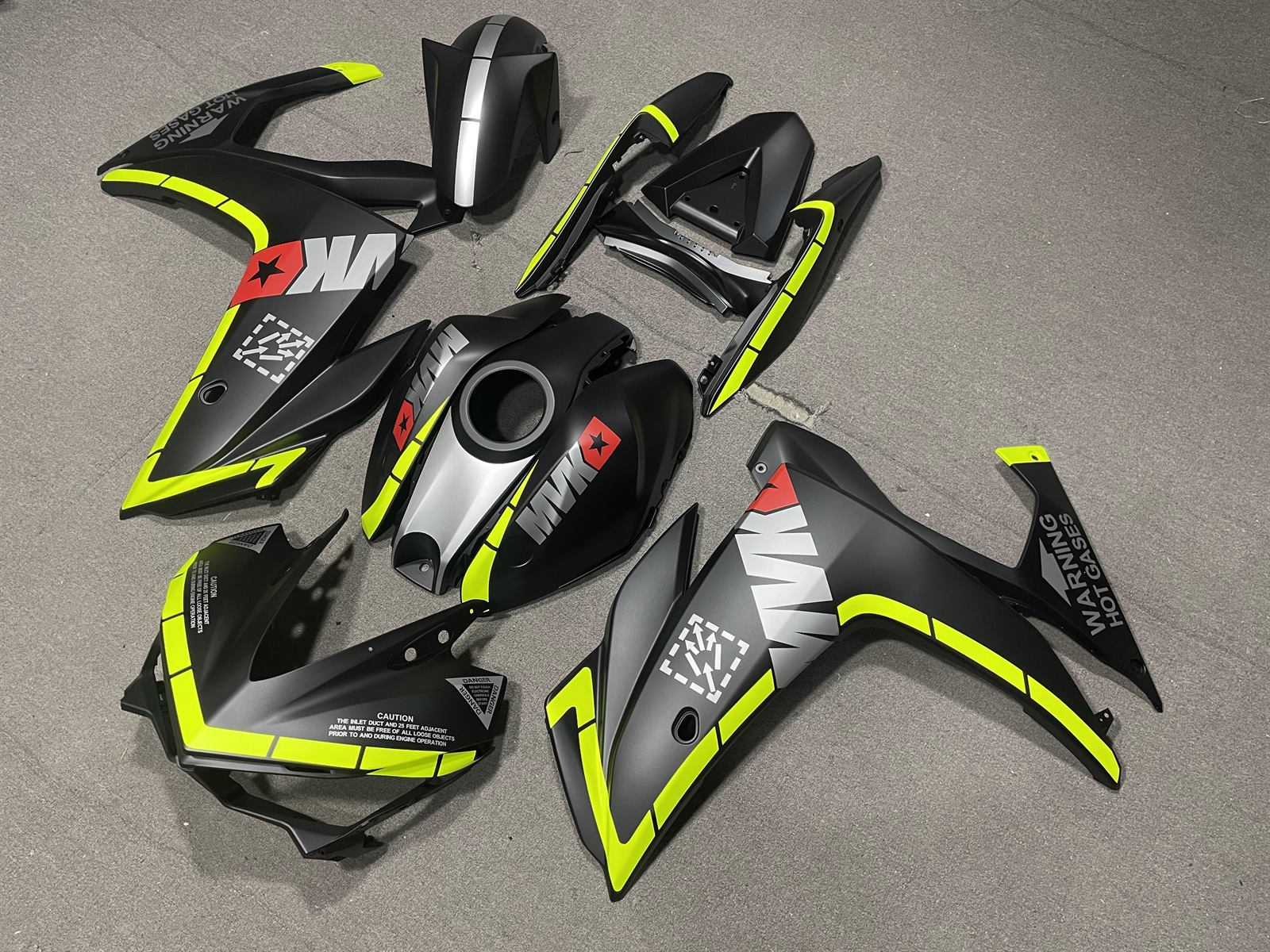 YAMAHA Y-R25 R3 14-18 Fairing Kit - Fluoro Yellow & Grey Race