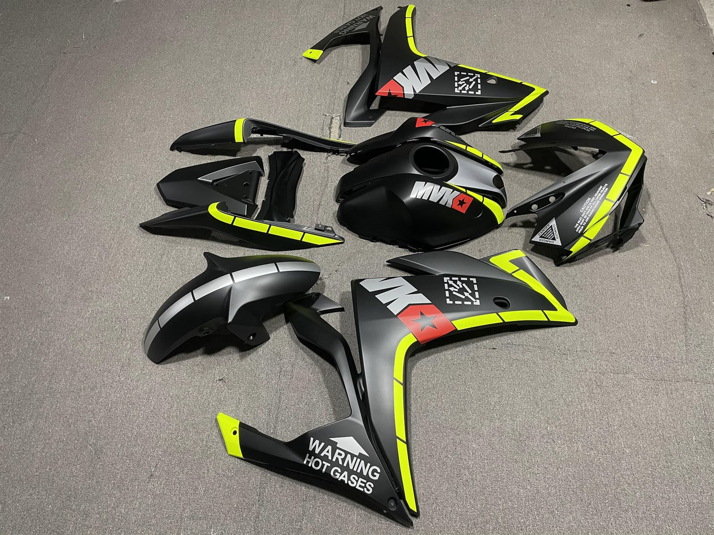 YAMAHA Y-R25 R3 14-18 Fairing Kit - Fluoro Yellow & Grey Race
