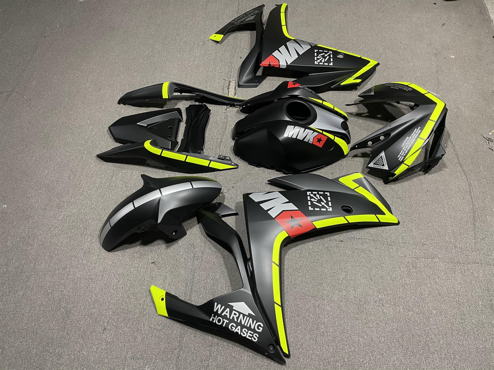 YAMAHA Y-R25 R3 14-18 Fairing Kit - Fluoro Yellow & Grey Race