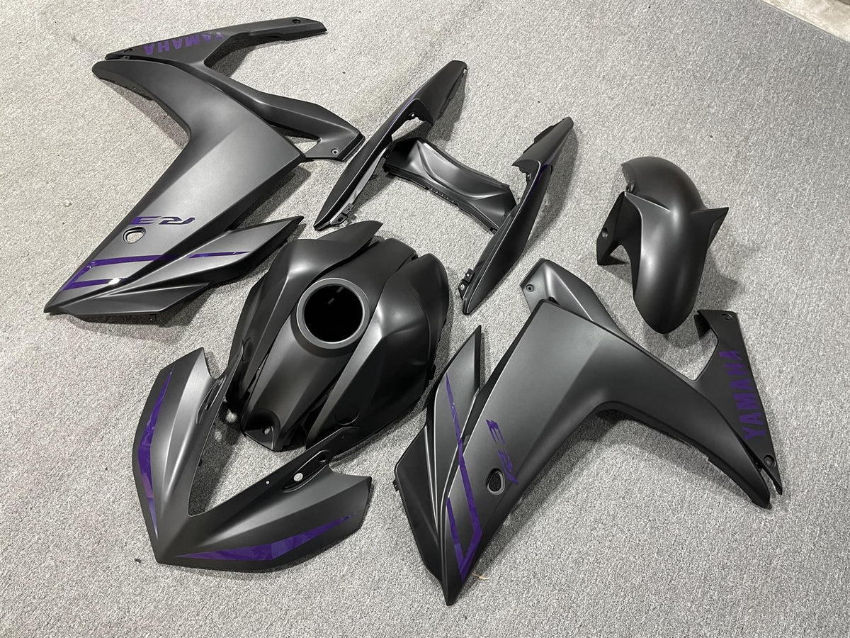 YAMAHA Y-R25 R3 14-18 Fairing Kit - Matte Black & Purple