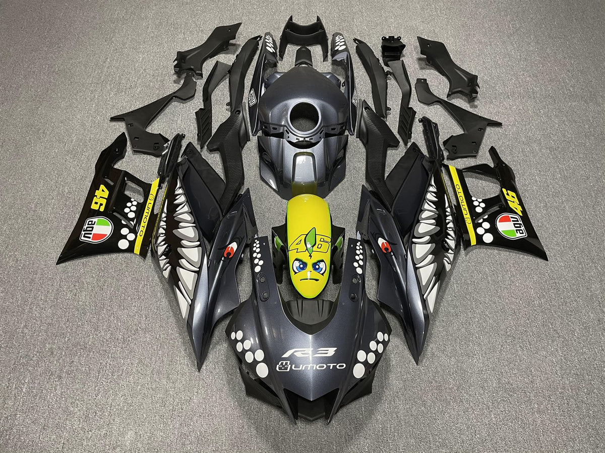 YAMAHA Y-R25 R3 19-21 Fairing Kit - Grey & Black Shark Race
