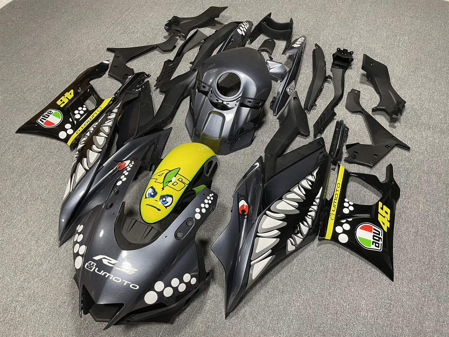 YAMAHA Y-R25 R3 19-21 Fairing Kit - Grey & Black Shark Race