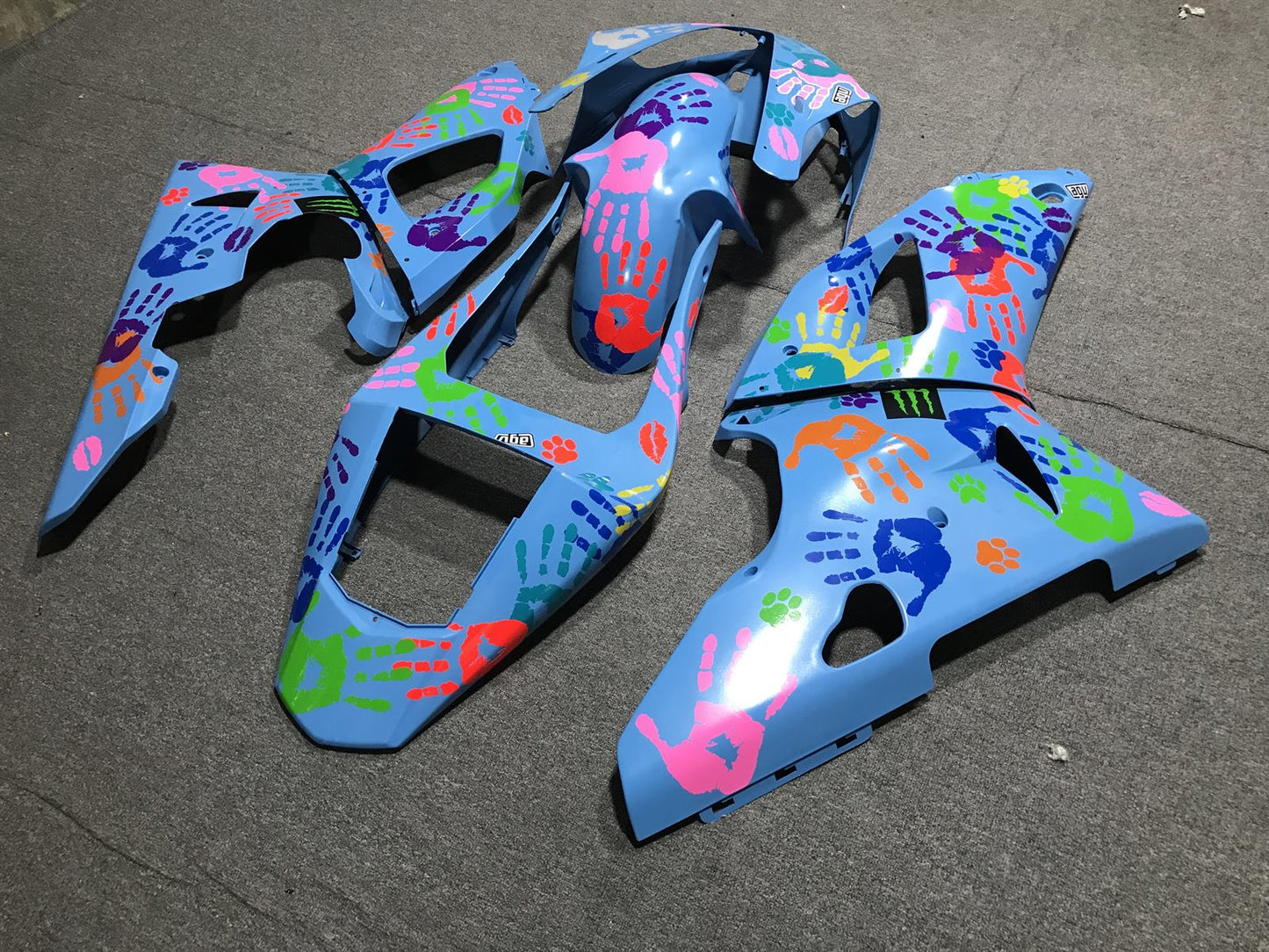 YAMAHA YZF R1 00-01 Fairing Kit - Blue Graffiti Print