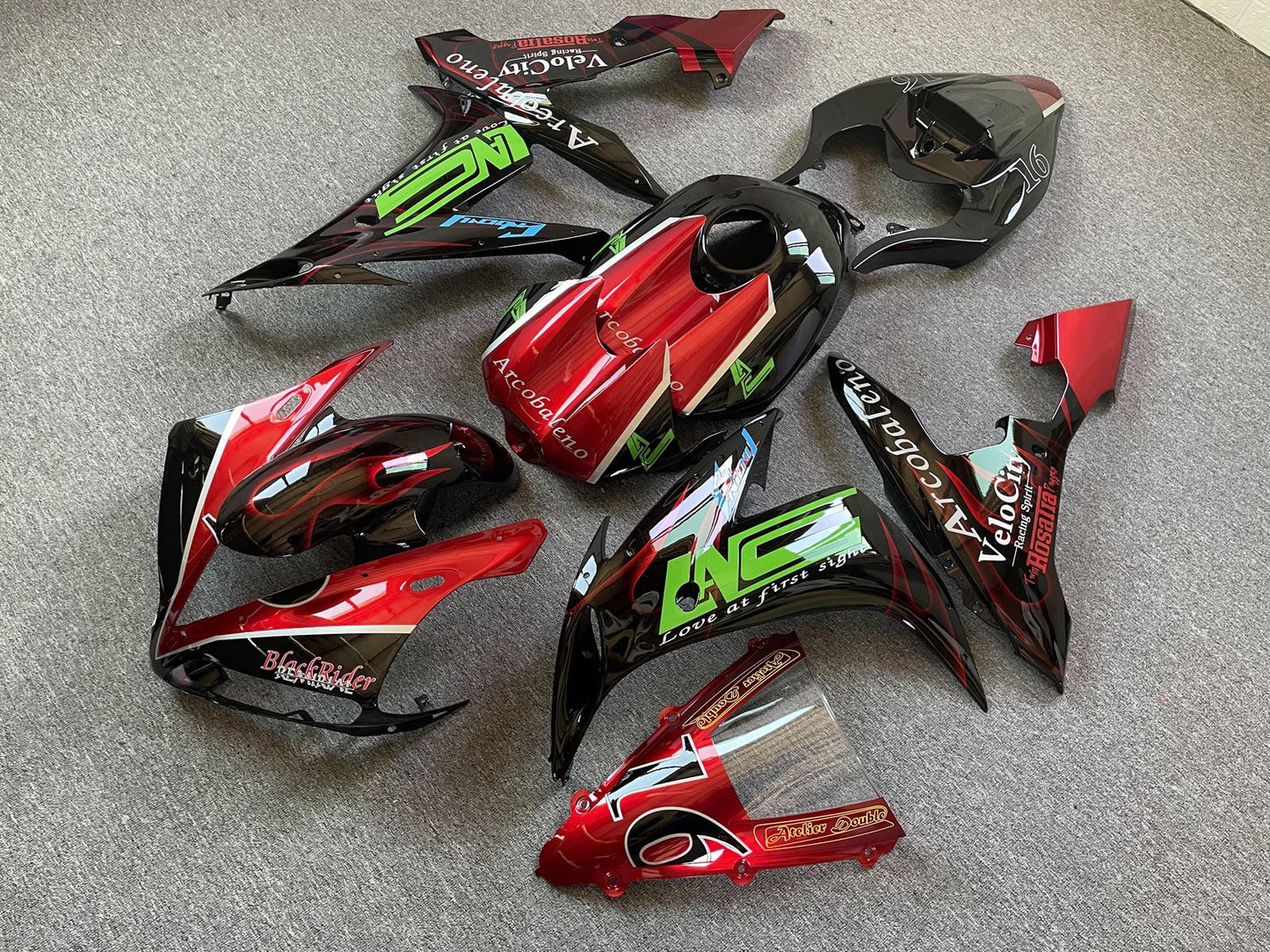 YAMAHA YZF R1 04-06 Fairing Kit - Red Green & Black Race