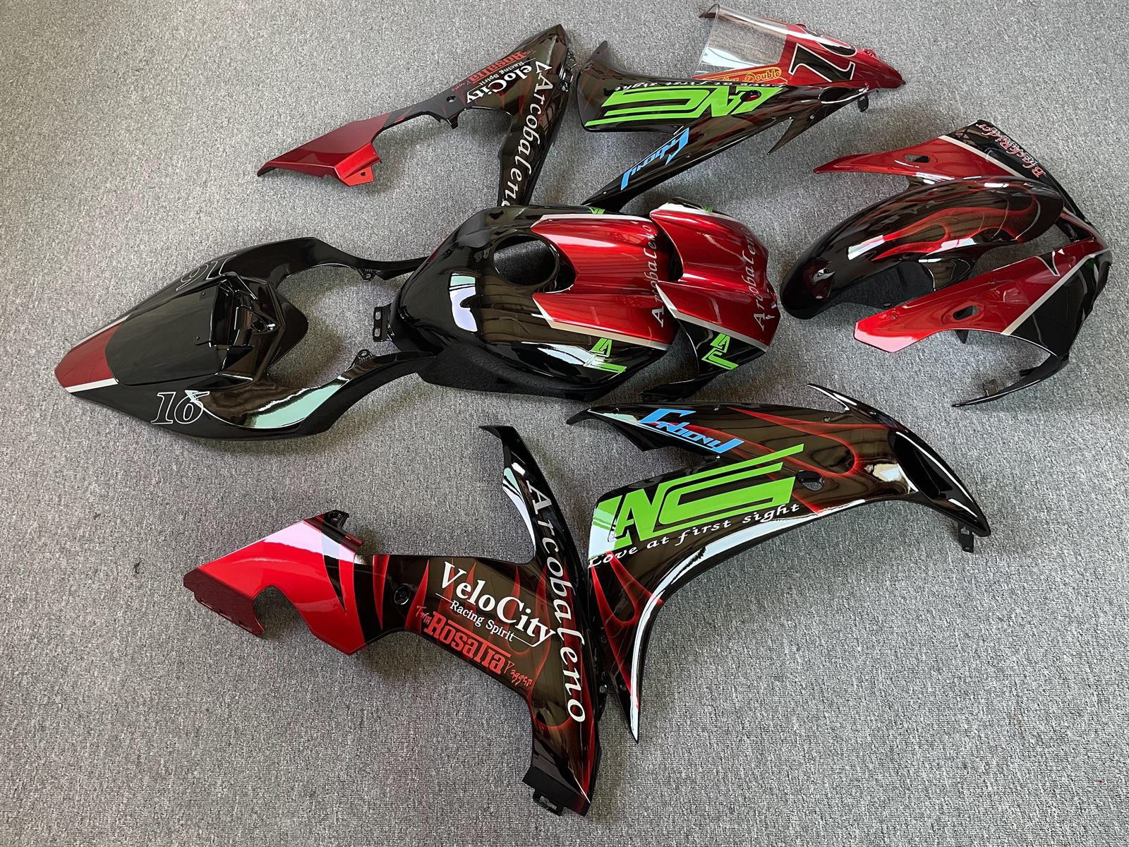 YAMAHA YZF R1 04-06 Fairing Kit - Red Green & Black Race
