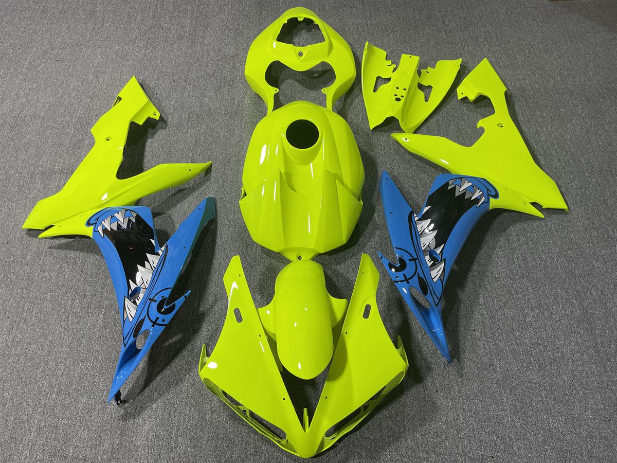 YAMAHA YZF R1 04-06 Fairing Kit - Fluoro Yellow Shark Race