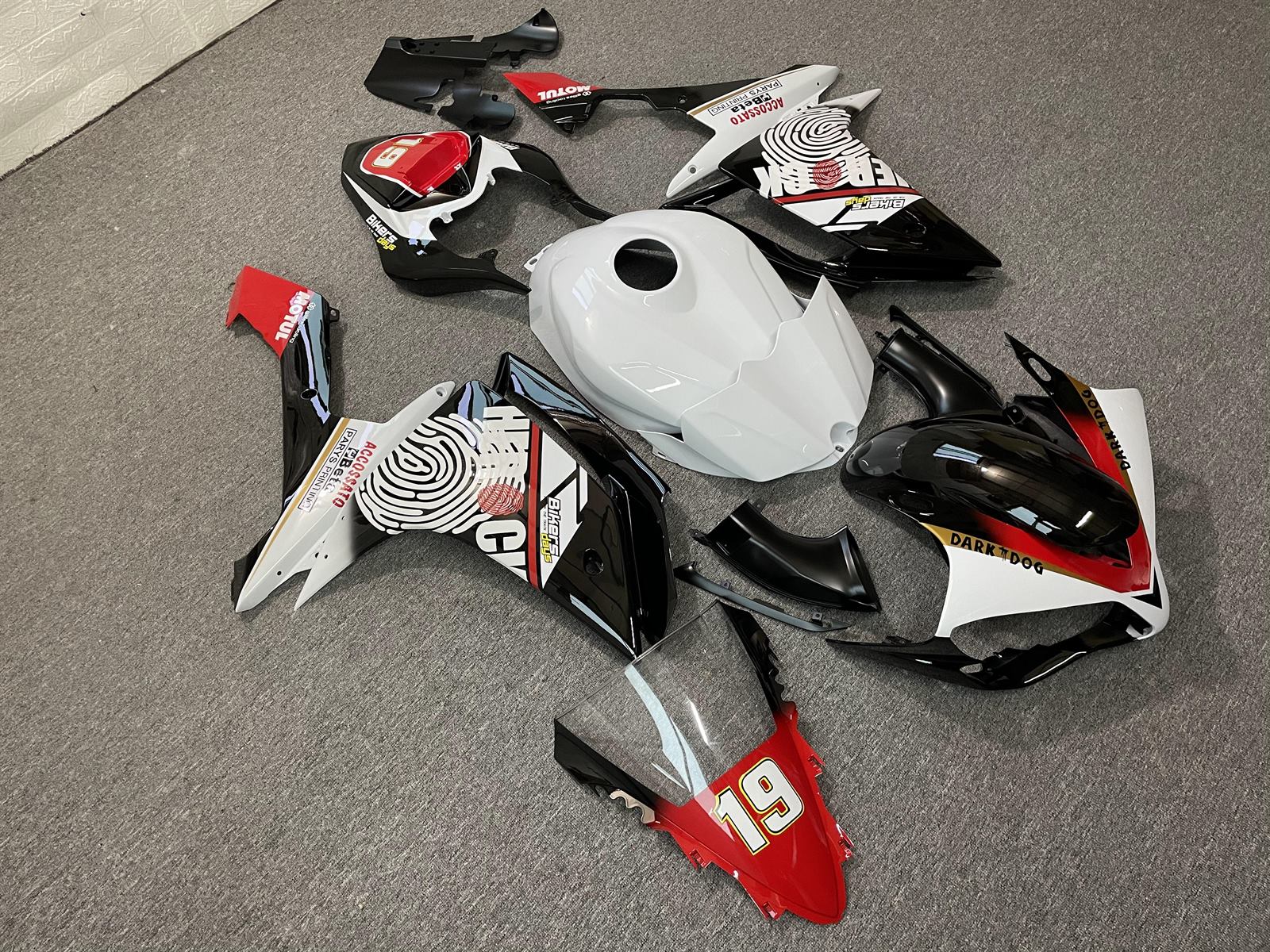 YAMAHA YZF R1 07-08 Fairing Kit - White Black & Red Race