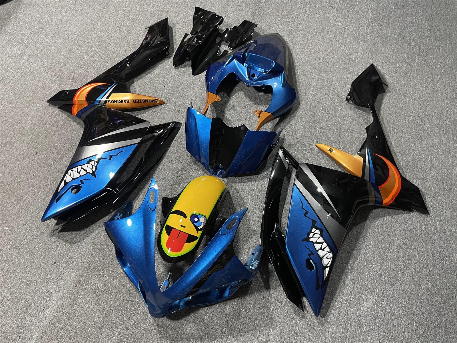 YAMAHA YZF R1 07-08 Fairing Kit - Blue & Yellow Shark Race