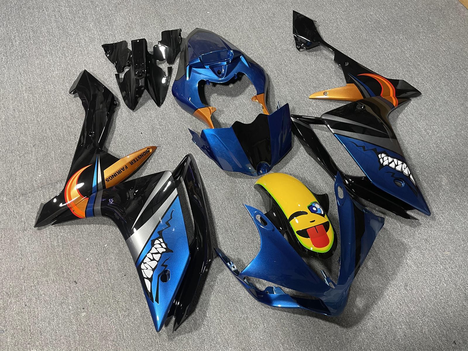 YAMAHA YZF R1 07-08 Fairing Kit - Blue & Yellow Shark Race