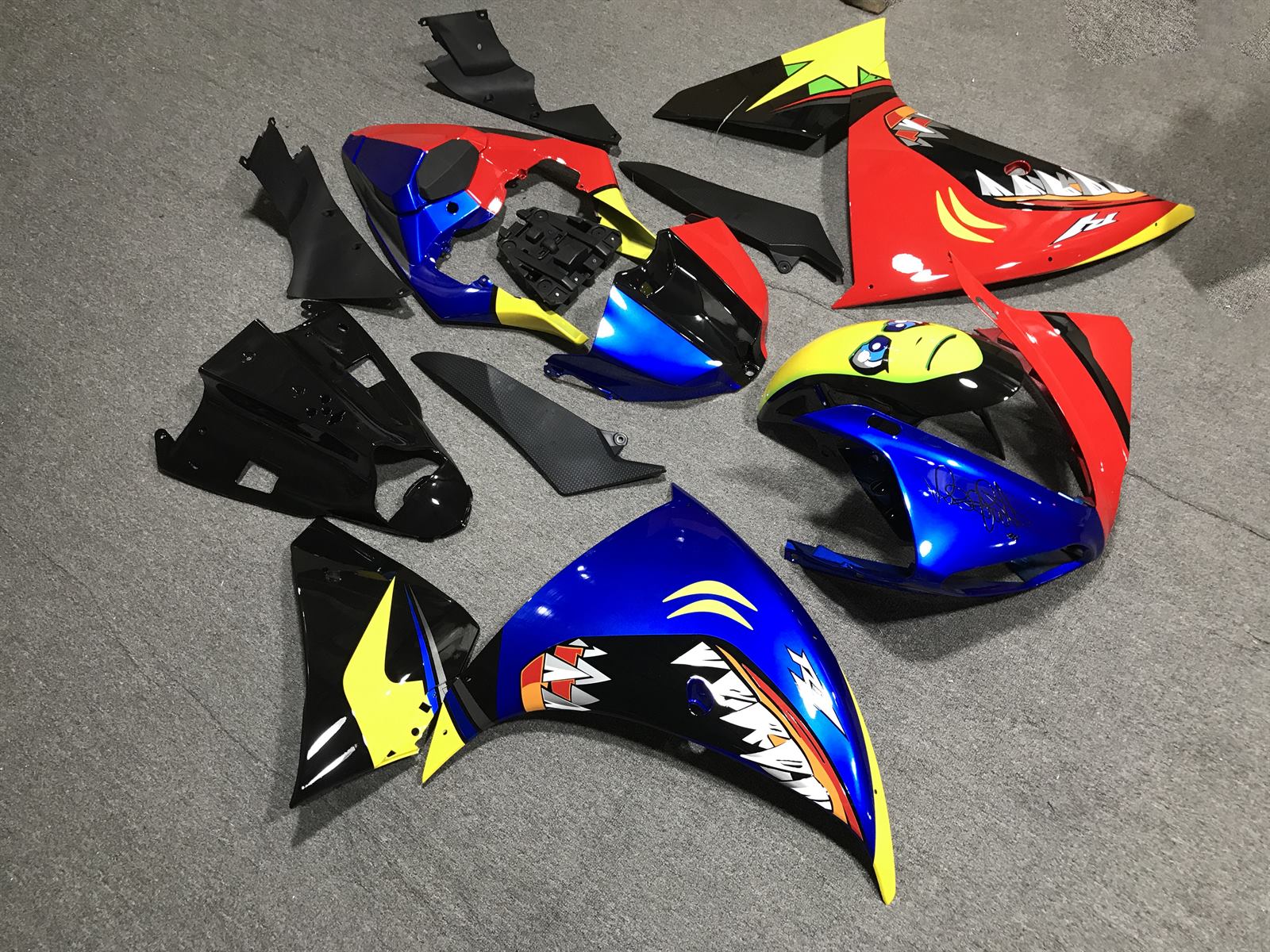 YAMAHA YZF R1 09-11 Fairing Kit - Blue Red & Yellow Shark Race