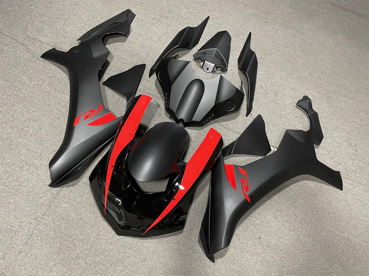 YAMAHA YZF R1 15-19 Fairing Kit - Matte Black & Red Line