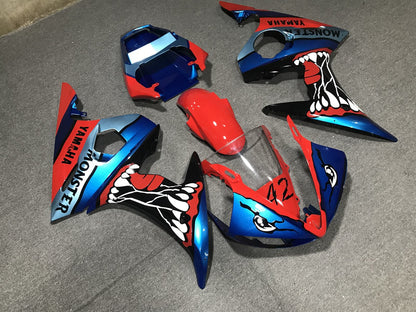 YAMAHA YZF R6 03-04 Fairing Kit - Red Blue & Black Shark Race