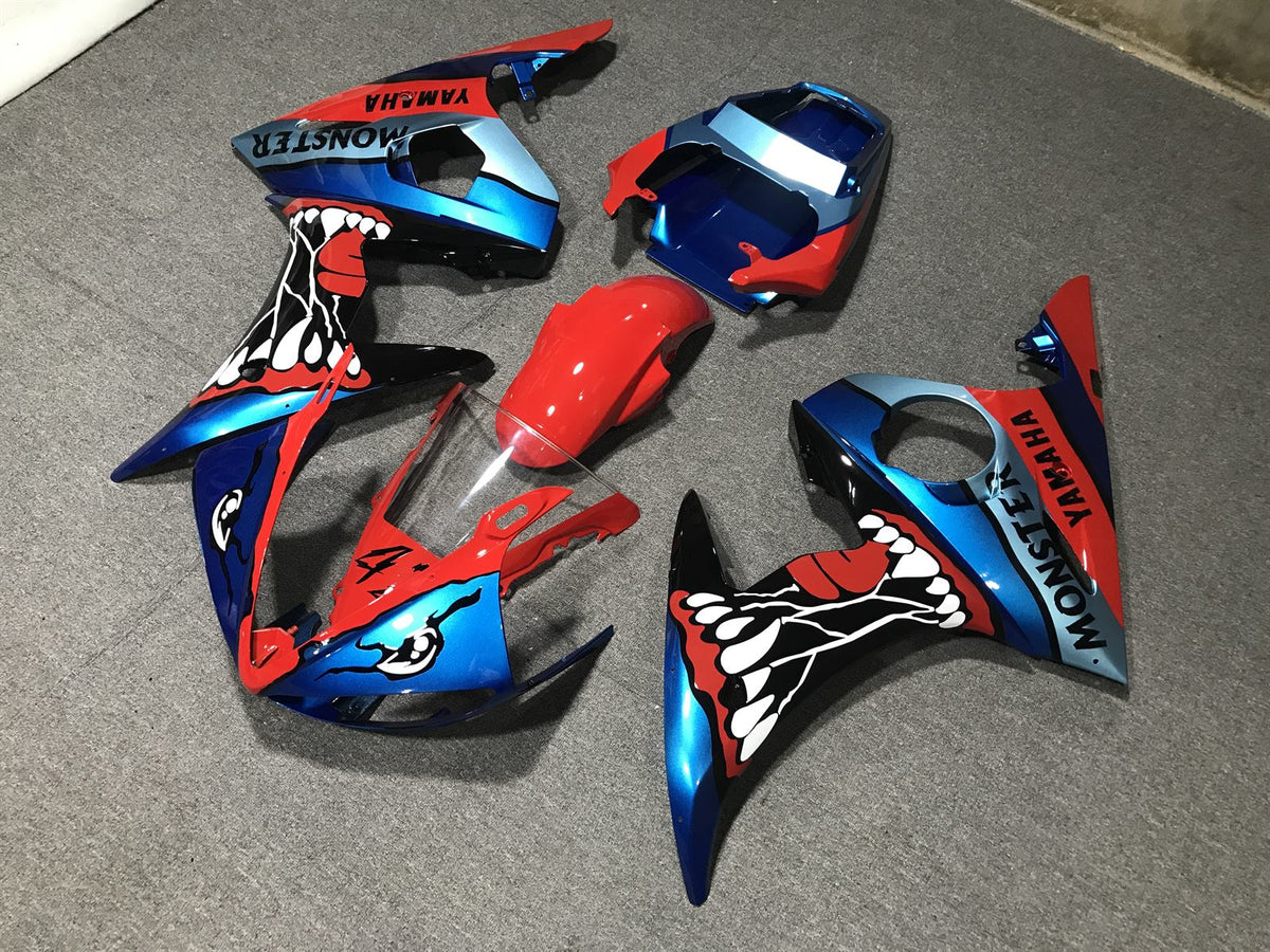 YAMAHA YZF R6 03-04 Fairing Kit - Red Blue & Black Shark Race